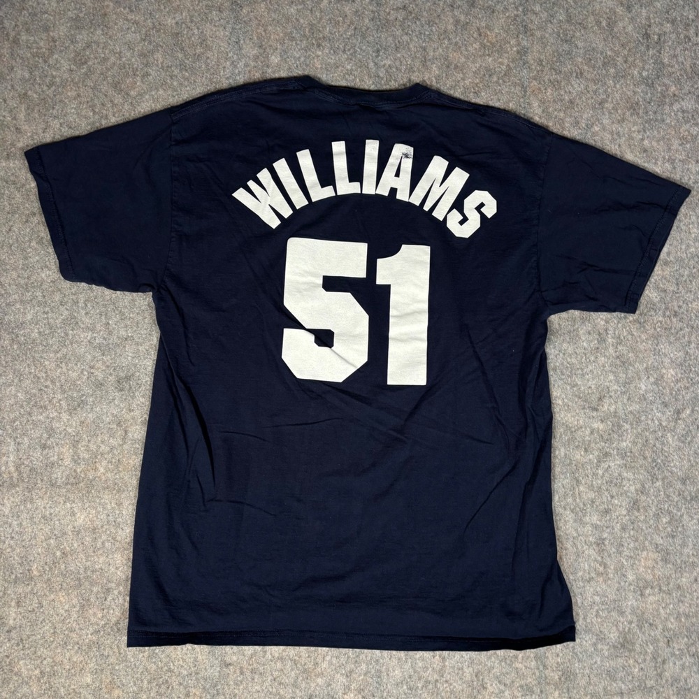 Vintage Fruit of the Loom Bernie Williams T-Shirt Mens XL Navy NY Baseball 51